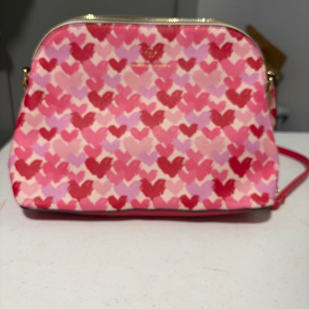 Nanette lepore pink heart print crossbody